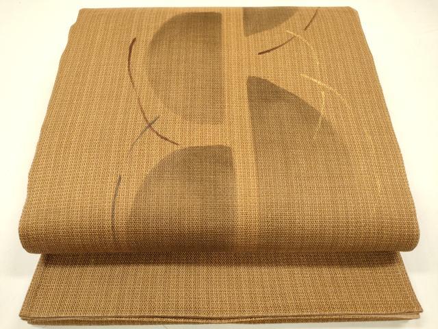 平和屋着物＊夏物　太鼓柄袋帯　手描き　抽象文様　金彩　正絹　逸品　DABA0153cm