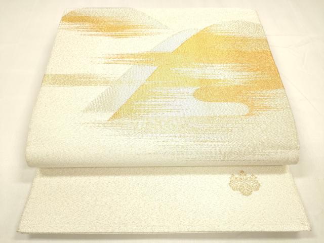 平和屋着物●綴れ　太鼓柄袋帯　遠山文　金銀糸　正絹　逸品　DABA0177cm