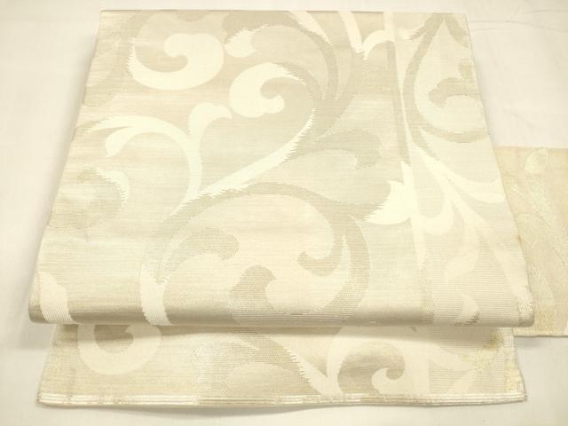 平和屋着物●西陣　川島織物　九寸名古屋帯　唐草文　金銀糸　引箔　正絹　逸品　DABA0199cm