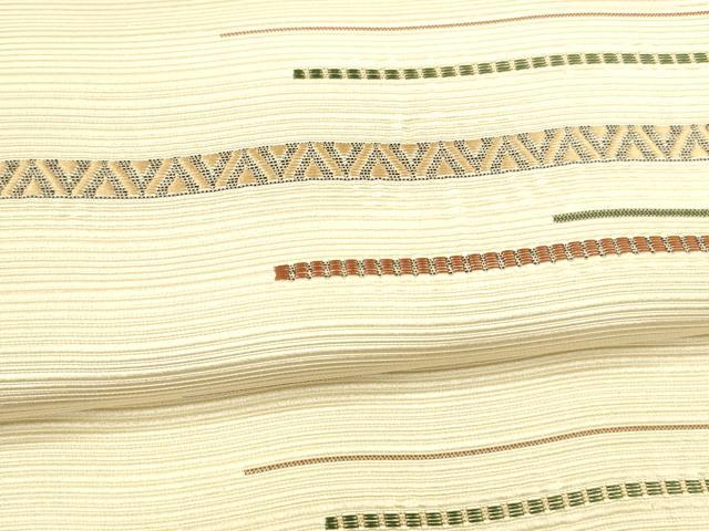 平和屋着物●本場筑前博多織　八寸名古屋帯　横段文　正絹　逸品　DABA0215cm_2