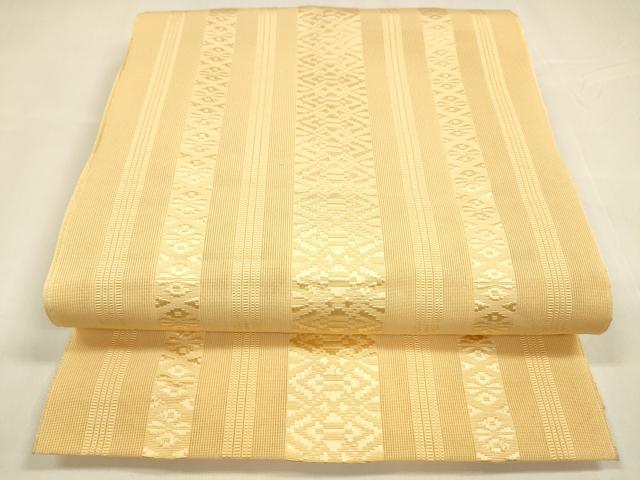 平和屋着物＊夏物　博多織　八寸名古屋帯　献上　杏色　DABA0262cm