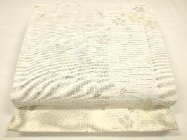 平和屋着物＊夏物　六通柄　京袋帯　舞桜文　銀糸　DABA0272cm