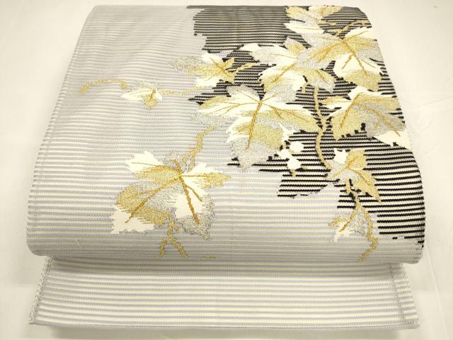 平和屋着物＊夏物　太鼓柄袋帯　蔦の葉文　金銀糸　やまと誂製　正絹　逸品　DABA0321cm