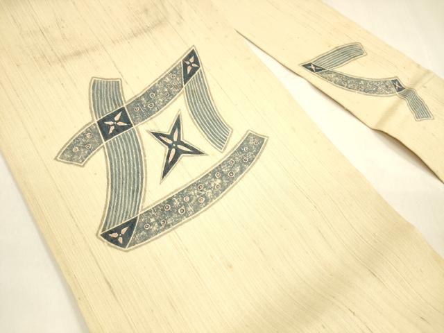 平和屋着物＊夏物　九寸名古屋帯　型染　作家物　抽象文様　麻　逸品　DABA0327cm 平和屋オンライン｜リユースでサステナブル｜夏物帯コレクション一覧