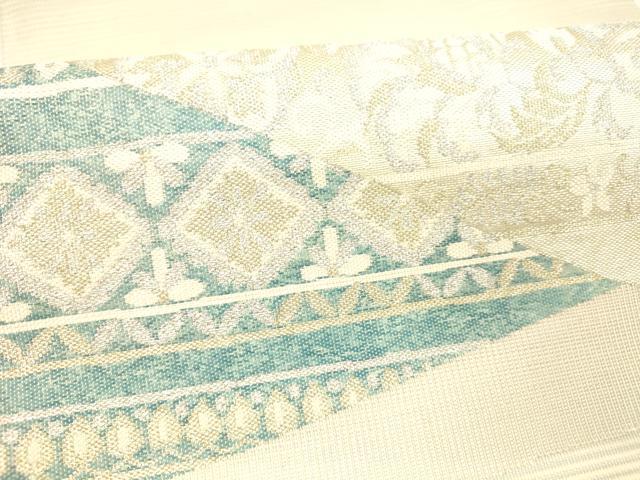 平和屋着物＊夏物　つけ帯　切嵌更紗花文　金銀糸　正絹　逸品　DABA0364cm_3