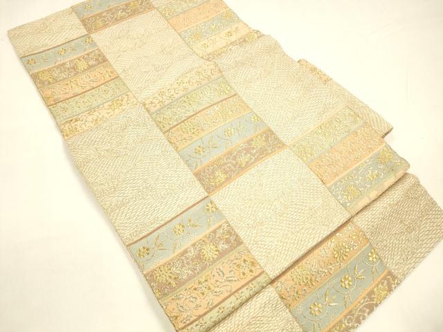 平和屋着物＊夏物　つけ帯　流水草花文　金銀糸　正絹　逸品　DABA0367cm_1