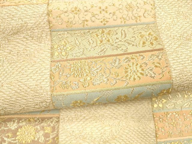 平和屋着物＊夏物　つけ帯　流水草花文　金銀糸　正絹　逸品　DABA0367cm_2