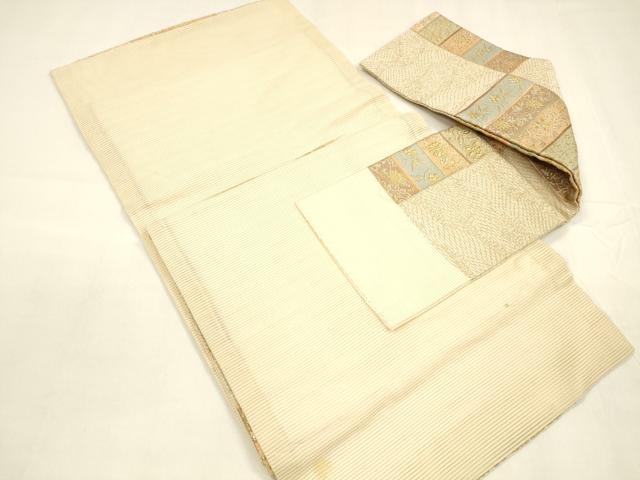 平和屋着物＊夏物　つけ帯　流水草花文　金銀糸　正絹　逸品　DABA0367cm_5
