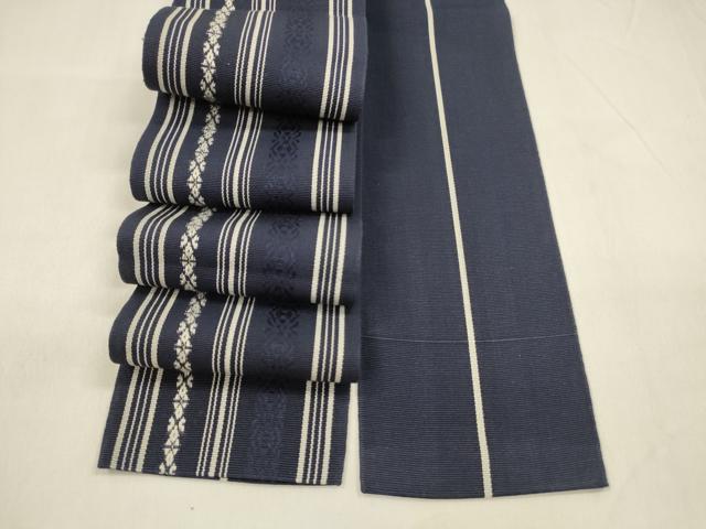平和屋着物●男性　本場筑前博多織　角帯　献上　正絹　逸品　DABA0377cm