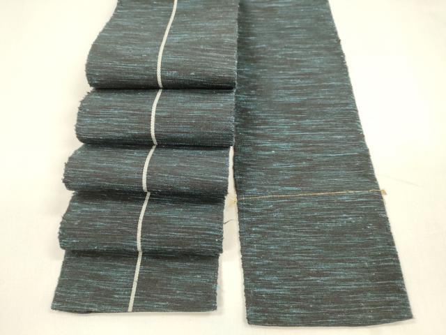 平和屋着物●男性　角帯　紬地　間道　正絹　逸品　DABA0413cm