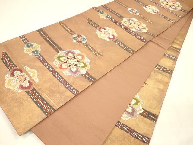 平和屋着物○西陣河村織物謹製・手織り 六通柄袋帯 竹快華文 金銀糸