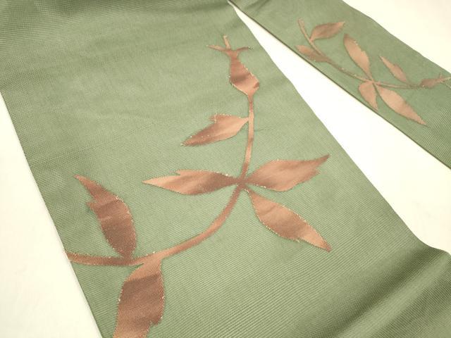 平和屋着物＊夏物　九寸名古屋帯　枝花文　正絹　逸品　DABA0491cm 平和屋着物＊夏物 九寸名古屋帯 枝花文 正絹 逸品 DABA0491cmの通販は