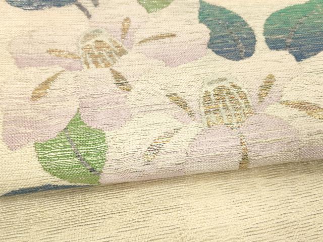 平和屋着物＊夏物　六通柄袋帯　枝花文　金銀糸　正絹　逸品　DABA0500cm 平和屋着物＊夏物 六通柄袋帯 枝花文 金銀糸 正絹 逸品 DABA0500cmの