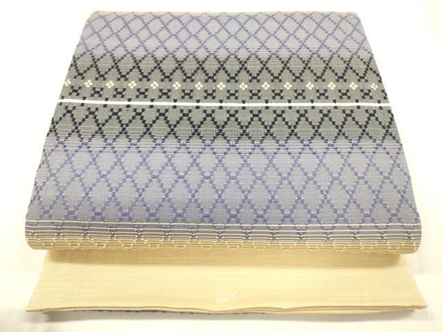 平和屋着物●全通柄袋帯　花織　横段抽象文　正絹　逸品　DABA0584cm