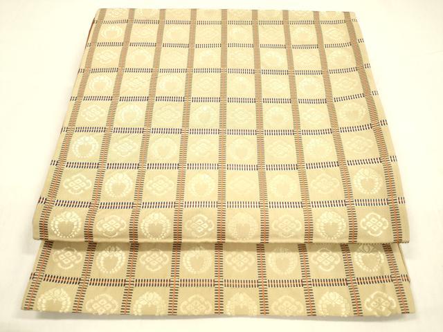 平和屋着物○本場筑前博多織 両面 全通柄 京袋帯 吉野間道