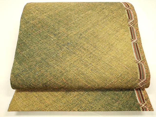 平和屋着物●八寸名古屋帯　組織　霞間道　金通し地　正絹　逸品　DABA0613cm