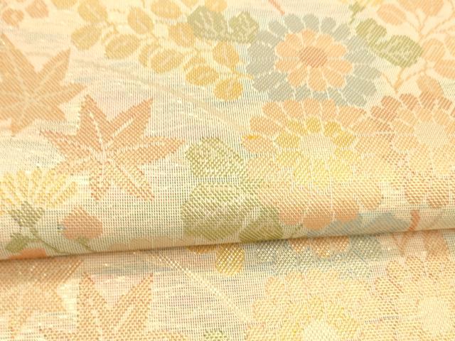 平和屋着物＊夏物　六通柄　本袋帯　籬草花文　金糸　正絹　逸品　DABA0705cm_2