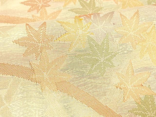 平和屋着物＊夏物　六通柄　本袋帯　籬草花文　金糸　正絹　逸品　DABA0705cm_3