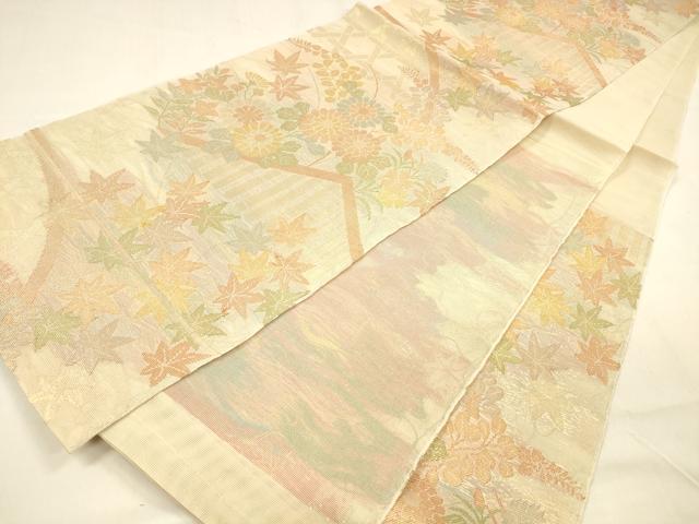 平和屋着物＊夏物　六通柄　本袋帯　籬草花文　金糸　正絹　逸品　DABA0705cm_4
