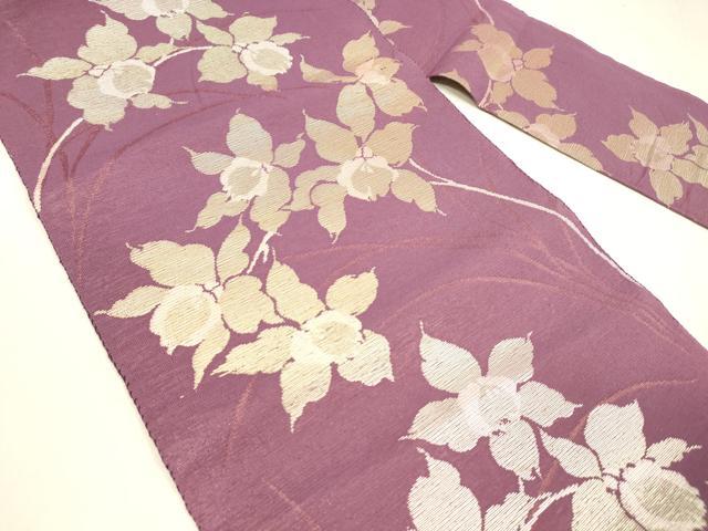 平和屋着物＊夏物　八寸名古屋帯　草花文　金銀糸　DABA0718cm_1