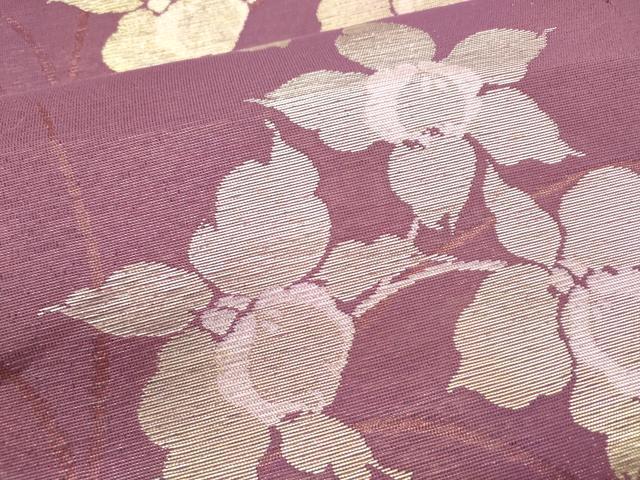 平和屋着物＊夏物　八寸名古屋帯　草花文　金銀糸　DABA0718cm_3