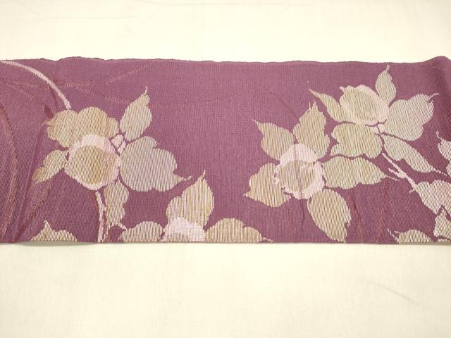 平和屋着物＊夏物　八寸名古屋帯　草花文　金銀糸　DABA0718cm_4