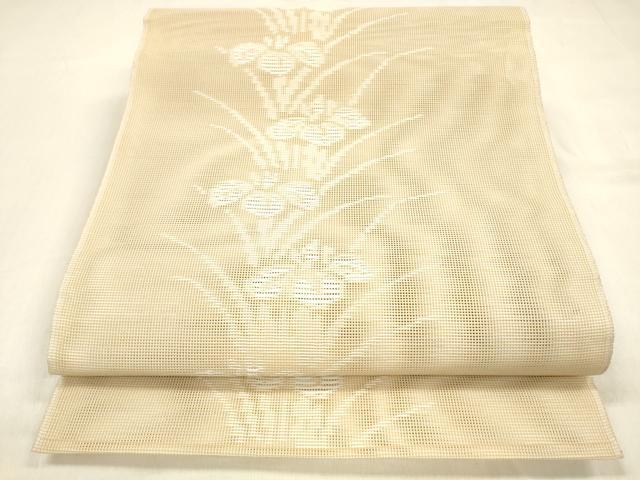 平和屋着物＊夏物　八寸名古屋帯　杜若　DABA0879cm