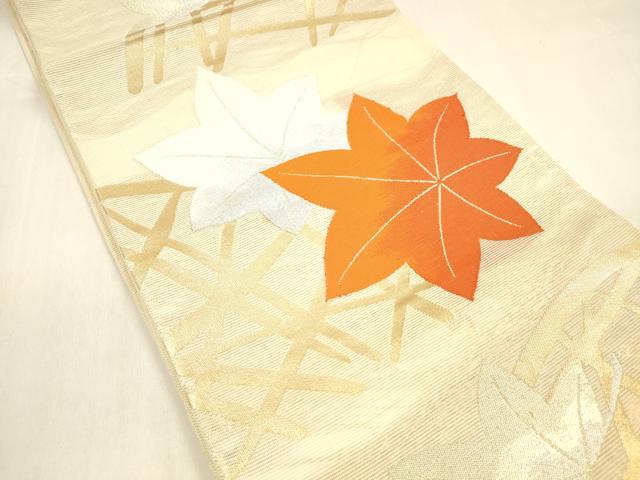 平和屋着物＊夏物　六通柄袋帯　籬舞葉文　金銀糸　正絹　逸品　DABA0906cm_1