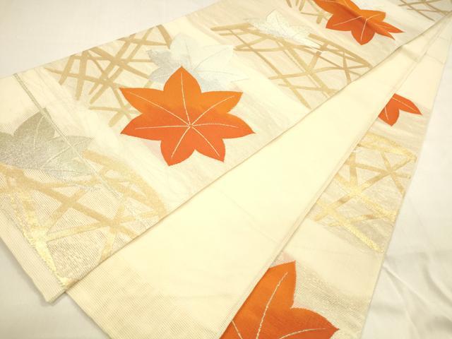 平和屋着物＊夏物　六通柄袋帯　籬舞葉文　金銀糸　正絹　逸品　DABA0906cm_4