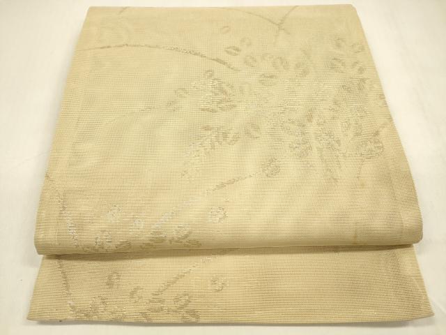 平和屋着物＊夏物　六通柄　京袋帯　草葉文　金糸　正絹　逸品　DABA0909cm