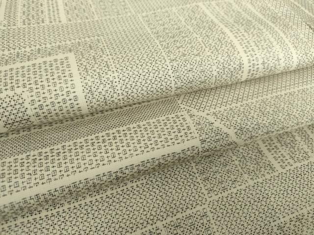 平和屋着物●本場大島紬　白大島　9マルキ　幾何学文様　正絹　逸品　未使用　DABA1039ps