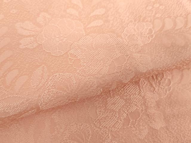 平和屋着物●上質な色無地　辻が花地紋　水柿色　正絹　逸品　DABA1045ps