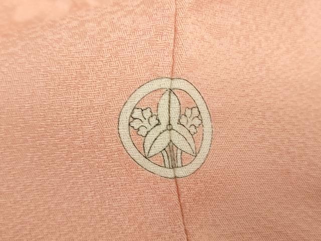 平和屋着物●上質な色無地　辻が花地紋　水柿色　正絹　逸品　DABA1045ps