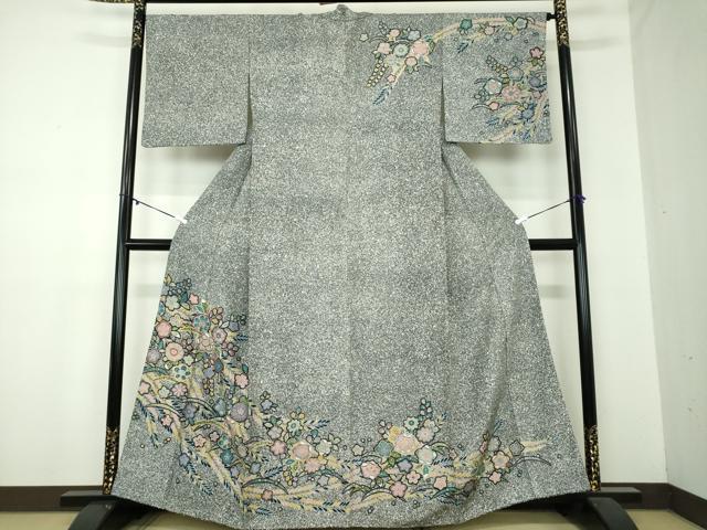 平和屋着物●訪問着　辻が花　たたき染め　金彩　まるやま扱い　正絹　逸品　DABA1091ps
