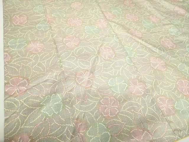 平和屋着物○本場大島紬 白大島 7マルキ 草花文 正絹 逸品 DABA1152ps