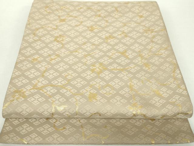 平和屋着物●六通柄　本袋帯　名物一重菱　純金箔　正絹　逸品　DABA1208ps