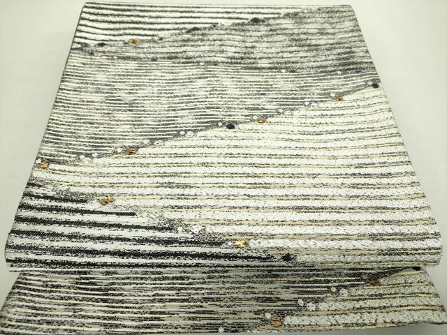 平和屋着物●西陣　大文字屋庄兵衛　両面　六通柄袋帯　霞文　金銀糸　正絹　逸品　DABA1236ps