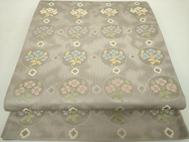 平和屋着物●西陣織　陰山織物謹製　箔屋清兵衛　六通柄袋帯　草木染　更紗小花文　金糸　正絹　逸品　DABA1265ps