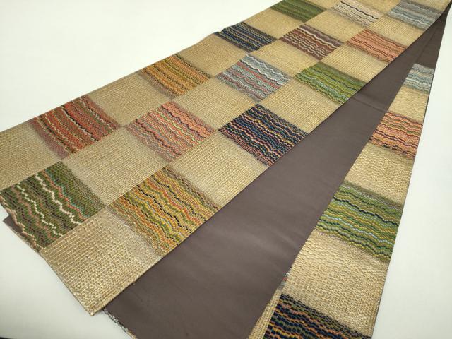 平和屋着物○西陣河村織物謹製・手織り 六通柄袋帯 唐織 手おり 粋彩