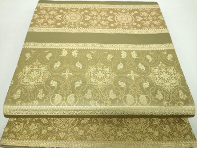 平和屋着物●西陣織　陰山織物謹製　箔屋清兵衛　六通柄袋帯　草木染　名物裂間道　金糸　正絹　逸品　DABA1316ps