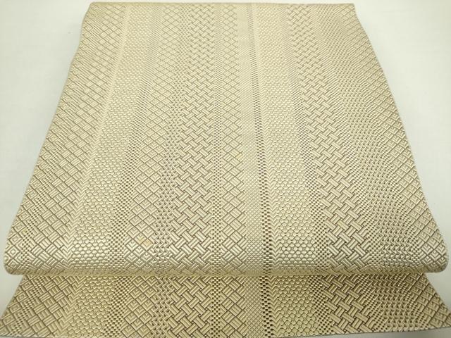 平和屋着物●本場筑前博多織　草木染　手織工房　染匠：小森久　ジャバラ紋　八寸名古屋帯　間道　正絹　逸品　DABA1364ps