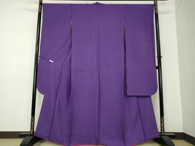 平和屋着物●豪華振袖　辻が花地紋　色無地　菖蒲色　正絹　逸品　DABA1395ps