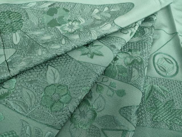 平和屋着物●中国三大刺繍　スワトウ刺繍　汕頭刺繍　総刺繍　訪問着　吉祥花文　暈し染め　正絹　逸品　DABA1479ps