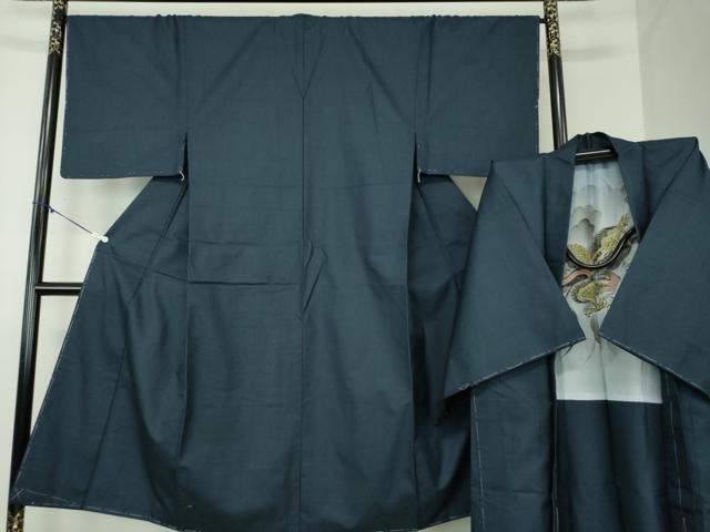 平和屋着物●男性　紬　アンサンブル　長羽織　100亀甲　総詰め　正絹　逸品　未使用　DABA1496ps