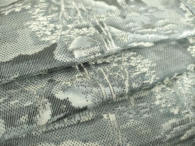 平和屋着物●都喜ヱ門　本場大島紬　白大島　7マルキ　総絣　雲取り風景文　藤絹織物謹製　正絹　逸品　未使用　DABA1509ps