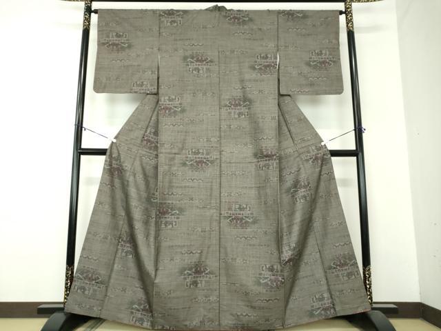 平和屋着物●本場大島紬　9マルキ　コプト文様　正絹　逸品　DABA1511ps