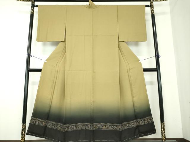 平和屋着物●色留訪問着　鳥獣人物更紗花文　暈し染め　正絹　逸品　未使用　DABA1555ps