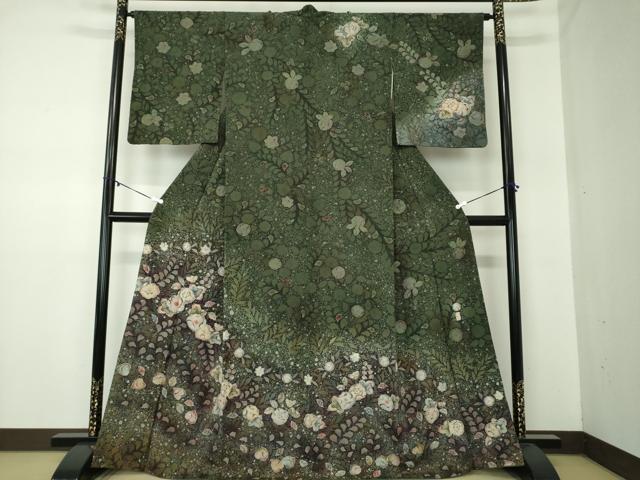 平和屋着物●越後十日町の一流染匠　桐屋・翠山工房　訪問着　絞り　辻が花　暈し染め　正絹　逸品　DABA1589ps