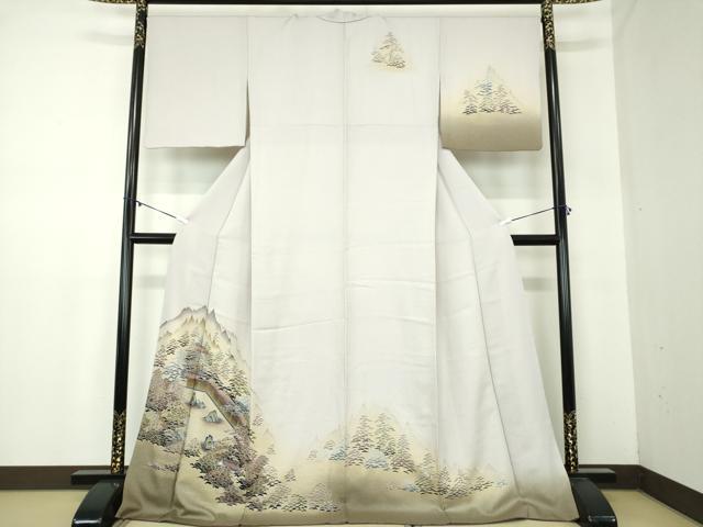 平和屋着物●訪問着　石庭風景　暈し染め　金彩　ロング丈　正絹　逸品　DABA1615ps