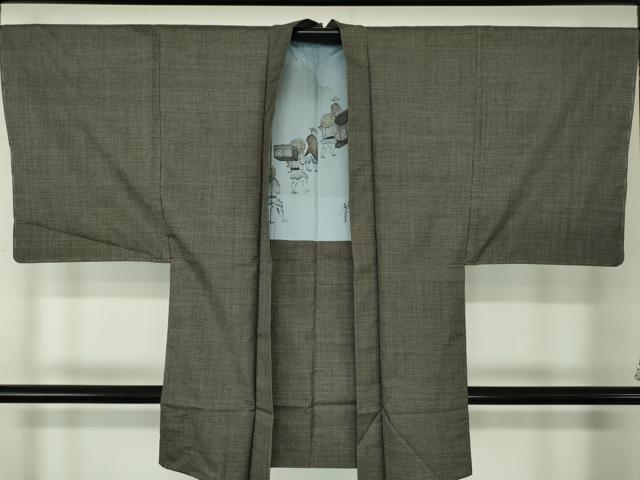 平和屋着物●男性　本場大島紬　アンサンブル　長羽織　100亀甲　総詰め　安田光治作　証紙付き　正絹　逸品　未使用　DABA1621ps